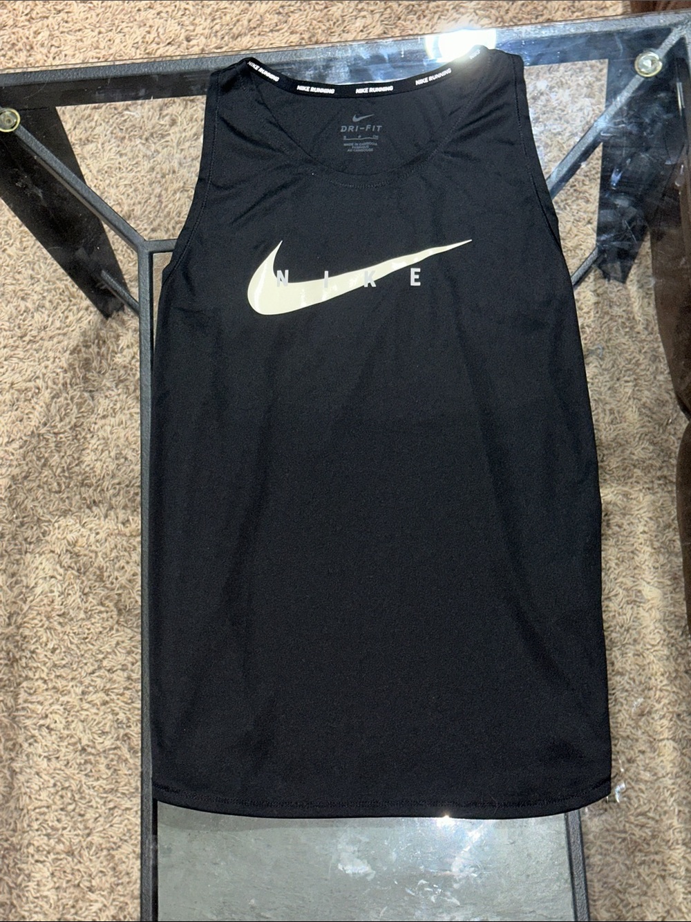 Nike Black Tank Top with Cream Logo